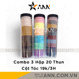 Combo 3 Hộp Thun Cột Tóc Màu Sắc Trơn Co Giãn - CBCOTTOC01