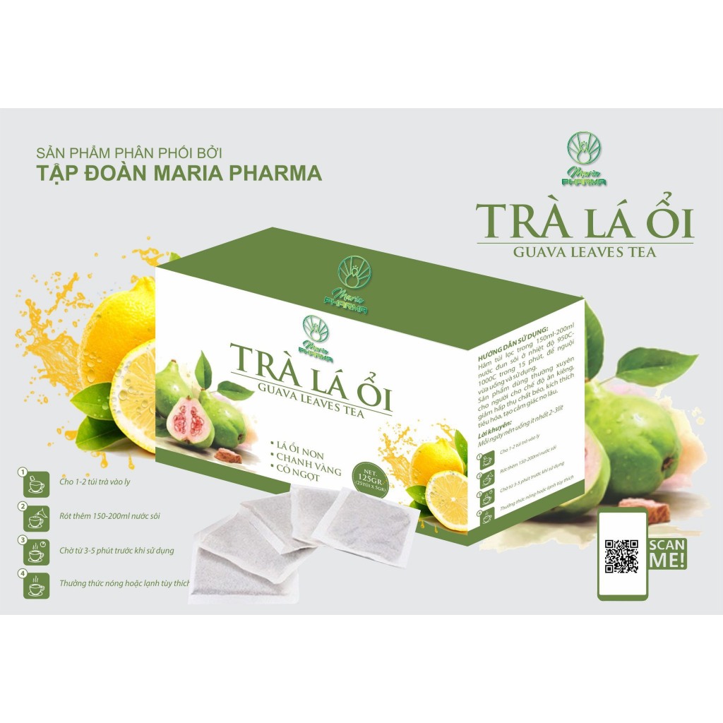 Trà Là Ổi Hỗ Trợ Giảm Mỡ Guava Leav Tea Maria Pharma