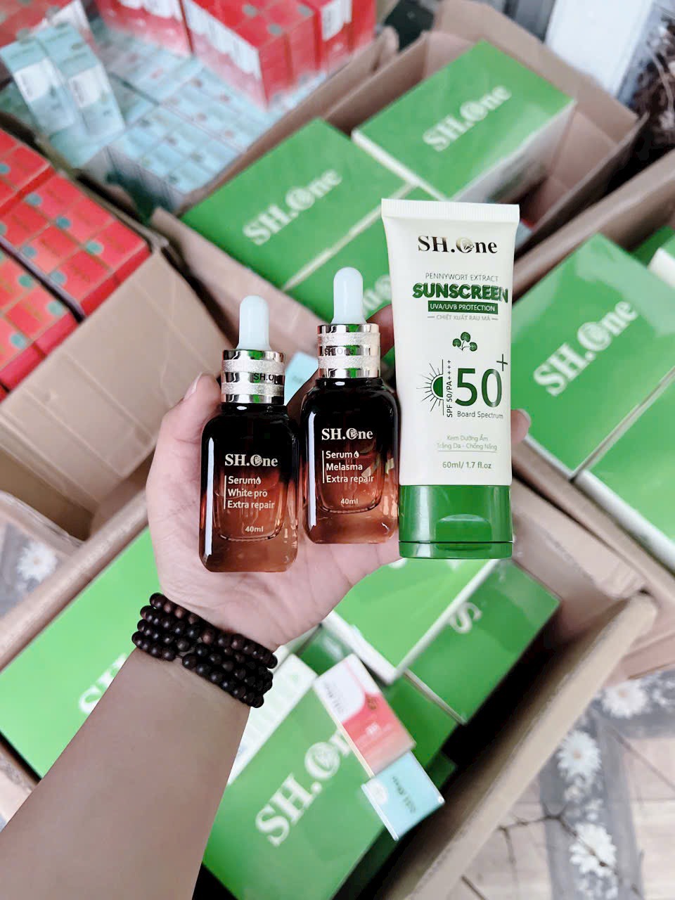 Serum Meso SH One Màu Xanh Tinh Chất HA Collagen Peptit Hỗ Trợ Dưỡng Trắng Da