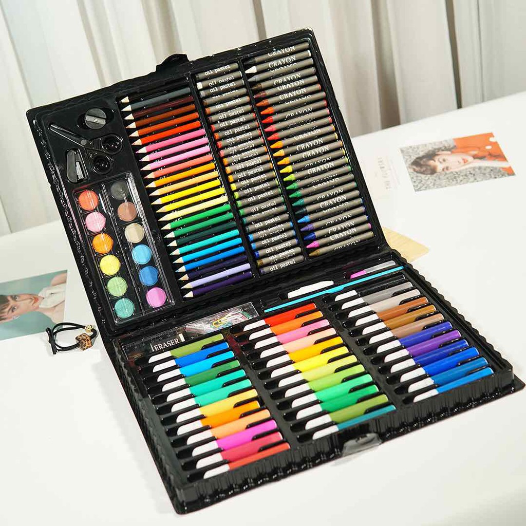 Hộp Bút Màu 150 Chi Tiết - Hộp Màu Cho Bé - Thiết Kế Đẹp Mắt Chất Liệu An Toàn 28.5x36.5x3.8cm
