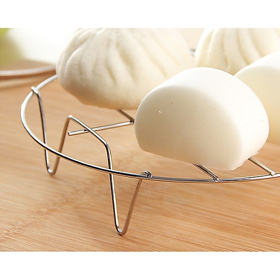 Vỉ Hấp Inox Không Gỉ Đa Năng 4 Chân Dùng Lót Đáy Nồi - Vỉ Hấp Inox Hấp Bánh Bao 4.5x17.5cm