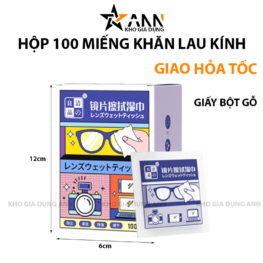 Hộp 100 Khăn Lau Kính Hộp 12X16 Cm - KLK01