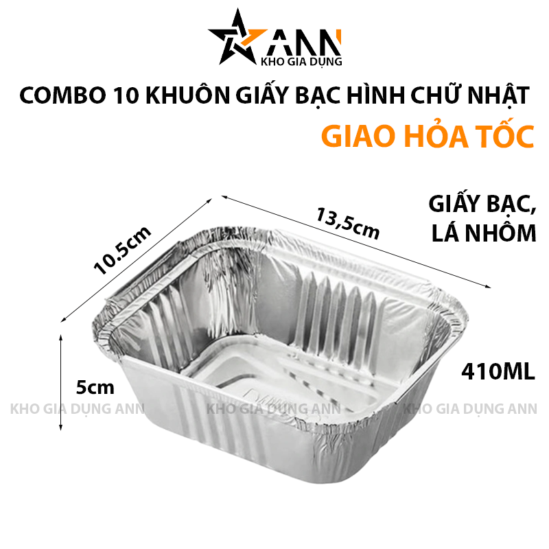 24921_50_20250319185601-1.png Combo 10 Khuôn Giấy Bạc Hình Chữ Nhật 410ml Tiện Lợi 13,5x10,5x5cm - KGBCN01