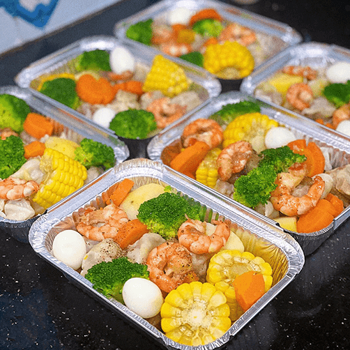 Combo 10 Khuôn Giấy Bạc Hình Chữ Nhật 410ml Tiện Lợi 13,5x10,5x5cm