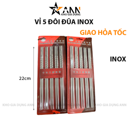 Vỉ 5 Đôi Đũa Inox Chất Lượng Cao 22cm - DIN01
