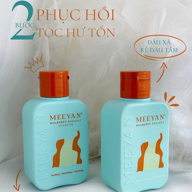 Combo Dầu Gội Xả Rễ Dâu Tằm Meeyan Mini