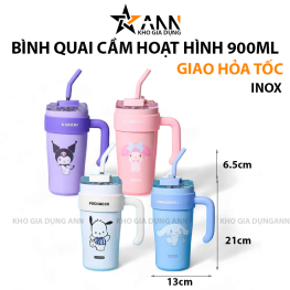 Bình Giữ Nhiệt Inox Có Tay Cầm Hoạt Hình 900ml - BGNTCHH01