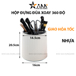 Hộp Đựng Đũa Muỗng Xoay 360 Độ 20.5x16cm - HDDM01