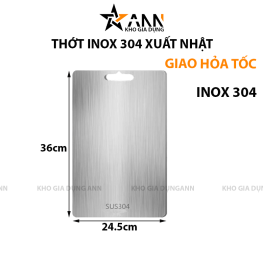 Thớt Inox Diệt Khuẩn Vệ Sinh Dễ Dàng 36x24.5cm - TINDK01