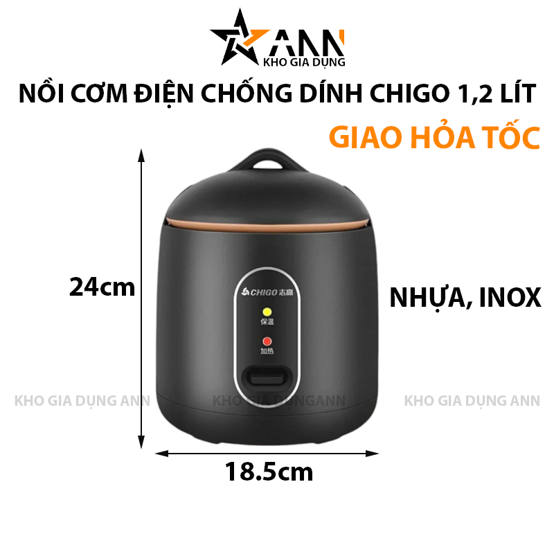 25051_120_20250320101534-1.png Nồi Cơm Điện Chống Dính Chigo 1,2 lít 24x18.5cm - NCDCDCG01