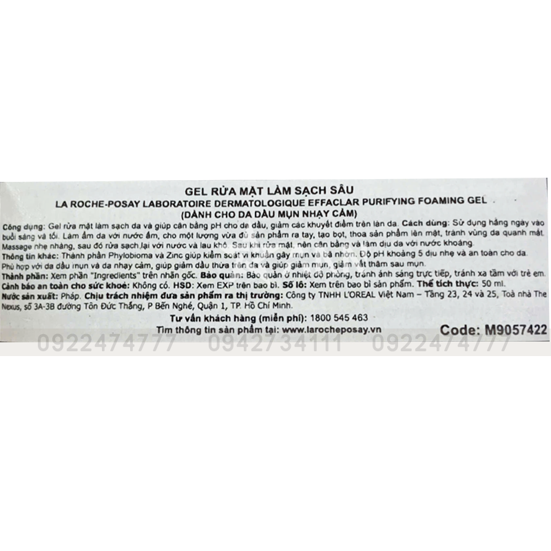 Kho sỉ sữa Rửa Mặt La Roche-Posay 50ml Cho Da Nhạy Cảm