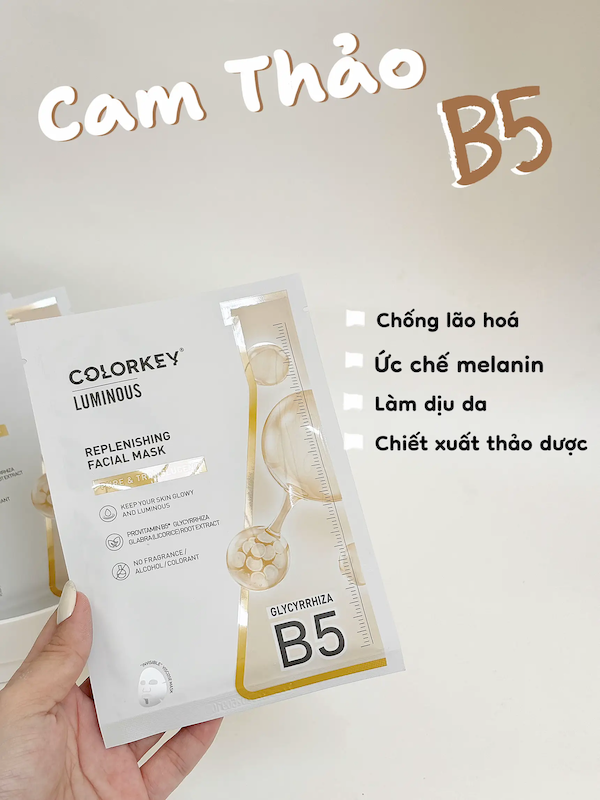 Kho sỉ mặt Nạ Colorkey Luminous B5 Màu Vàng Cam Thảo Hộp 10 Miếng