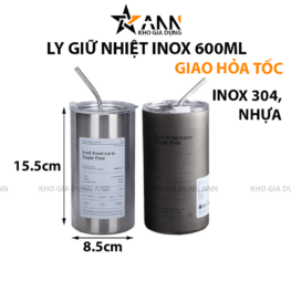 Ly Giữ Nhiệt Inox Iced Americano 600ml 15.5x8.5x8.5cm - LGNIN02