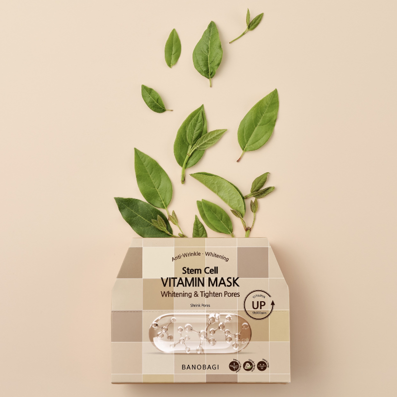 Mặt Nạ Banobagi Màu Vàng Stem Cell Vitamin Mask Whitening Tighten Pores Hộp 10 Miếng