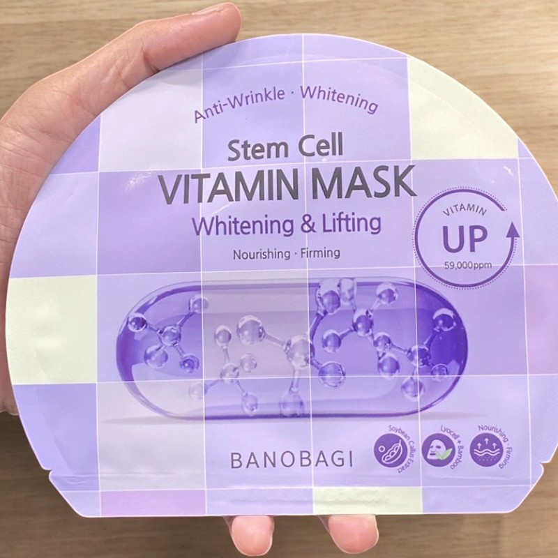 Sỉ mặt Nạ Banobagi Màu Tím Stem Cell Vitamin Mask Whitening Lifting Hộp 10 Miếng