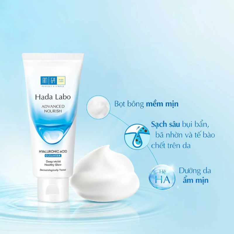 Sữa Rửa Mặt Hada Labo Màu Trắng Advanced Nourish Hyaluronic Acid 80g