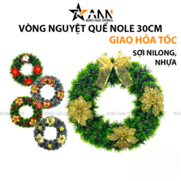 Vòng Hoa Nguyệt Quế Noel Trang Trí Tường Cửa Giáng Sinh 5 Mẫu Size 30cm - VHNQ01