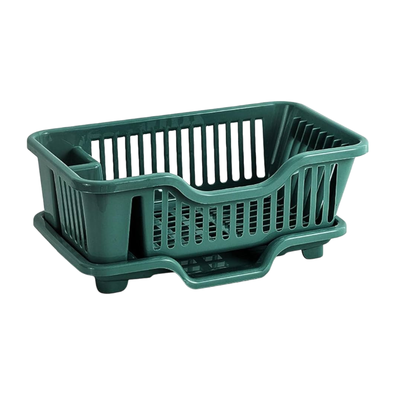 Rổ Úp Chén Đĩa Có Khay Hứng Nước - Kệ Úp Bát Nhựa PP 41x26x17cm