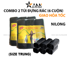 Set 2 Túi Nilong Đựng Rác 6 Cuộn Size Trung 55x65cm - S2CTDR