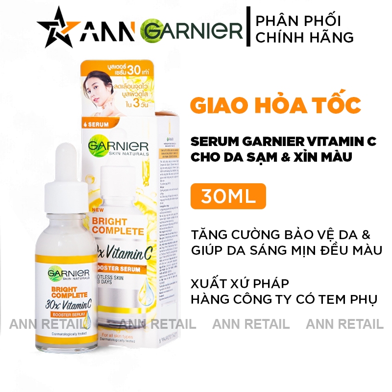 25365_25365-4-20241008090036_20241227120221-1.png Serum Garnier Dưỡng Sáng Da Skin Naturals Bright Complete 30x Vitamin C Booster Serum 30ml - 8994993011421