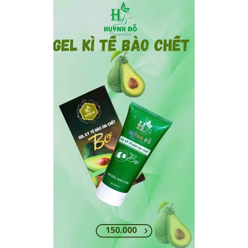 Gel Kỳ Tế Bào Da Chết Bơ Cho Mặt Và Body Huỳnh Đỗ 200ml