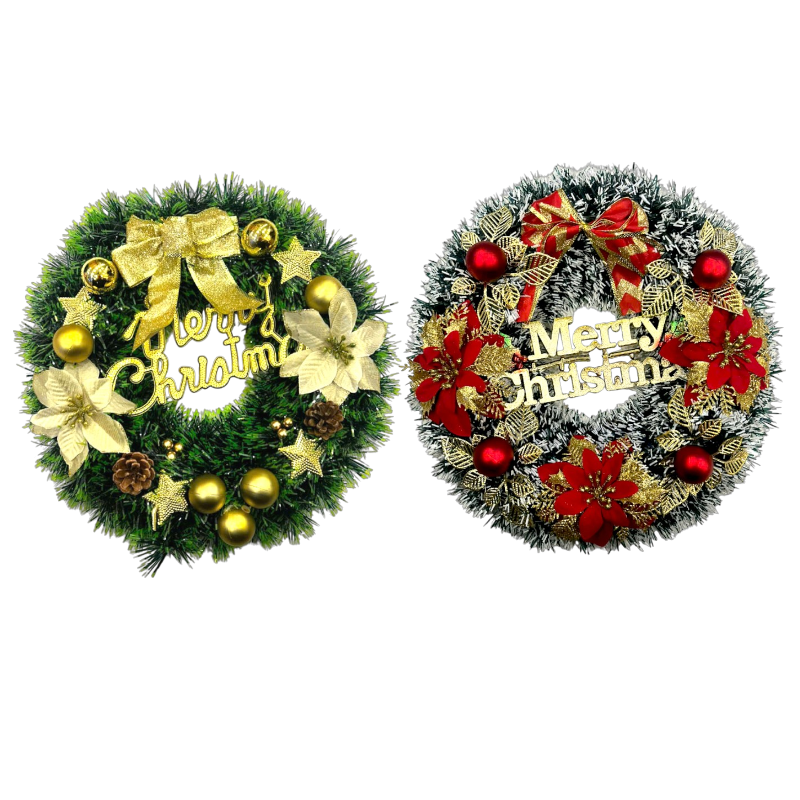 Vòng Nguyệt Quế Noel Trang Trí Tường Cửa Giáng Sinh 2 Mẫu Size 40cm