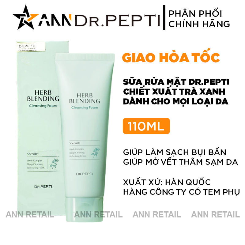 25449_bia-srm-tra-xanh_20241016161538-1.png Sữa Rửa Mặt Dr.Pepti Hàn Quốc Herb Blending Chiết Xuất Trà Xanh 110ml phù hợp da dầu mụn, da nhạy cảm - 8809563060818