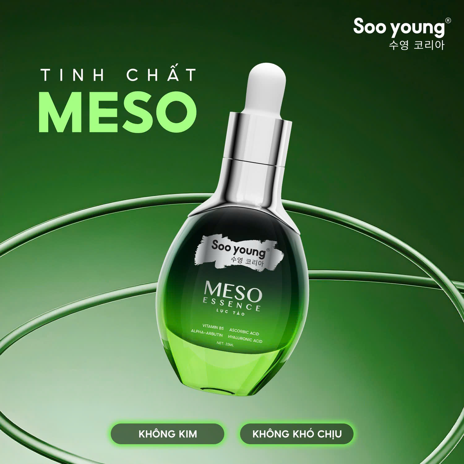 Sỉ serum Meso Essence Lục Tảo Soo Young 35ml Phiên Bản Mới