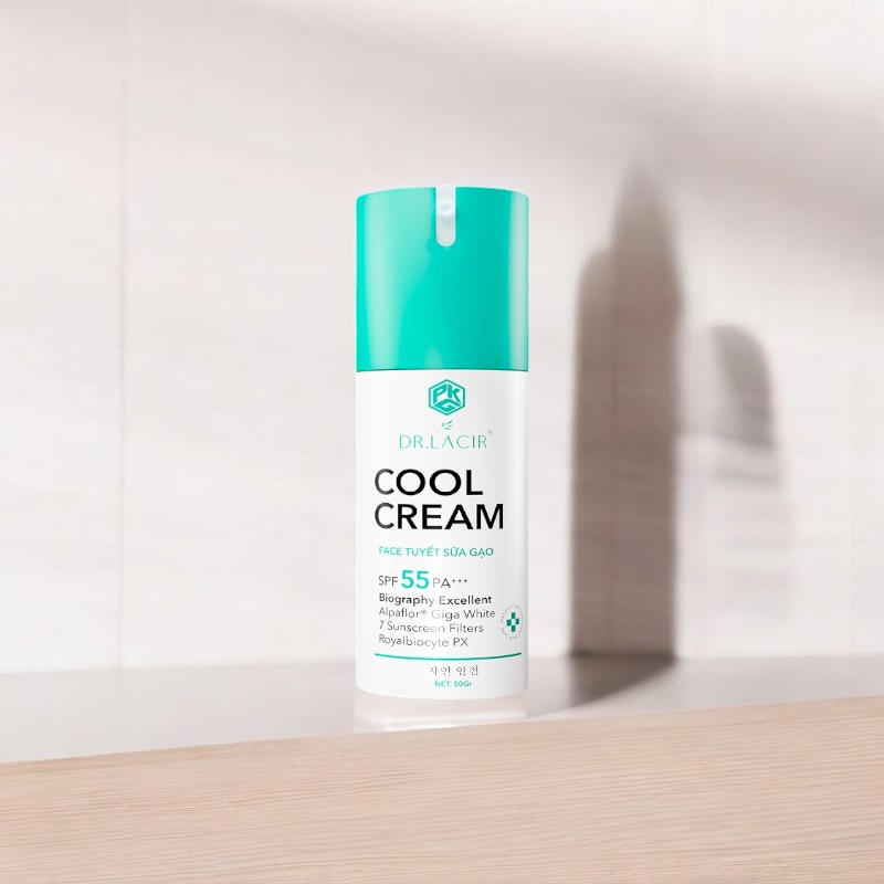 Kem Chống Nắng Dr Lacir Cool Cream Face Tuyết Sữa Gạo Dưỡng Trắng Da Ban Ngày 50g