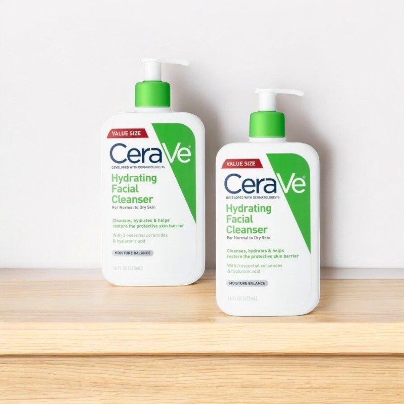 Sữa Rửa Mặt Cerave Hydrating Cleanser Xanh Lá Lớn 473ml - Dành Cho Da Thường Đến Da Khô