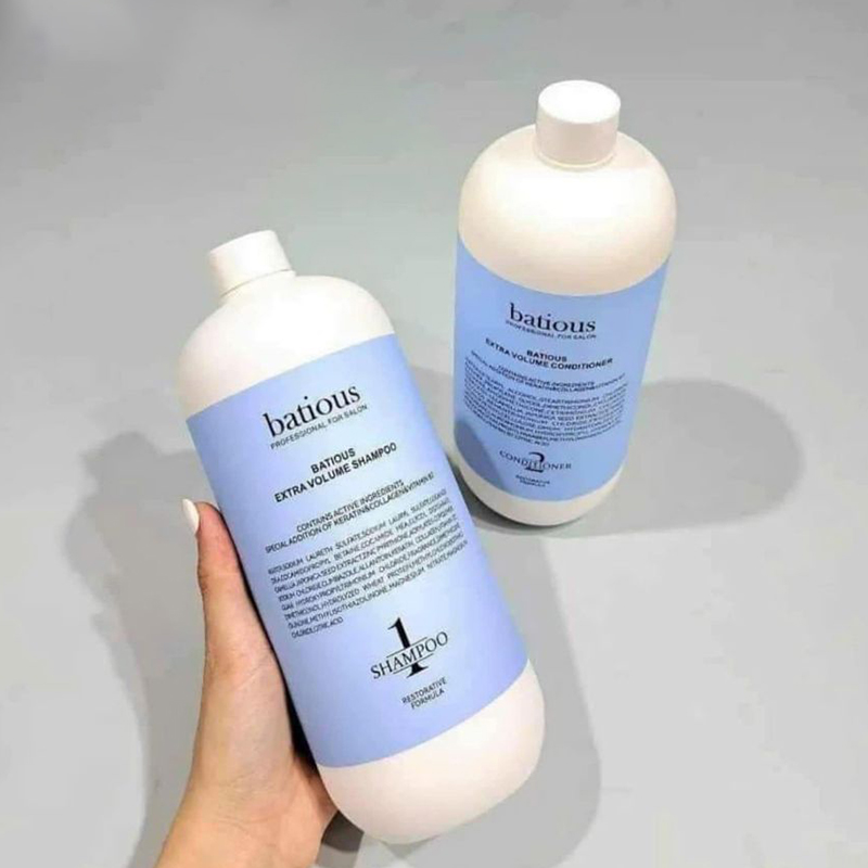 Mua 1 tặng 1 - 18 Combo Gội Xả Batious Extra Volume Shampoo Màu Xanh - Dành Cho Tóc Dầu Nhờn 500ml - 5061014610727