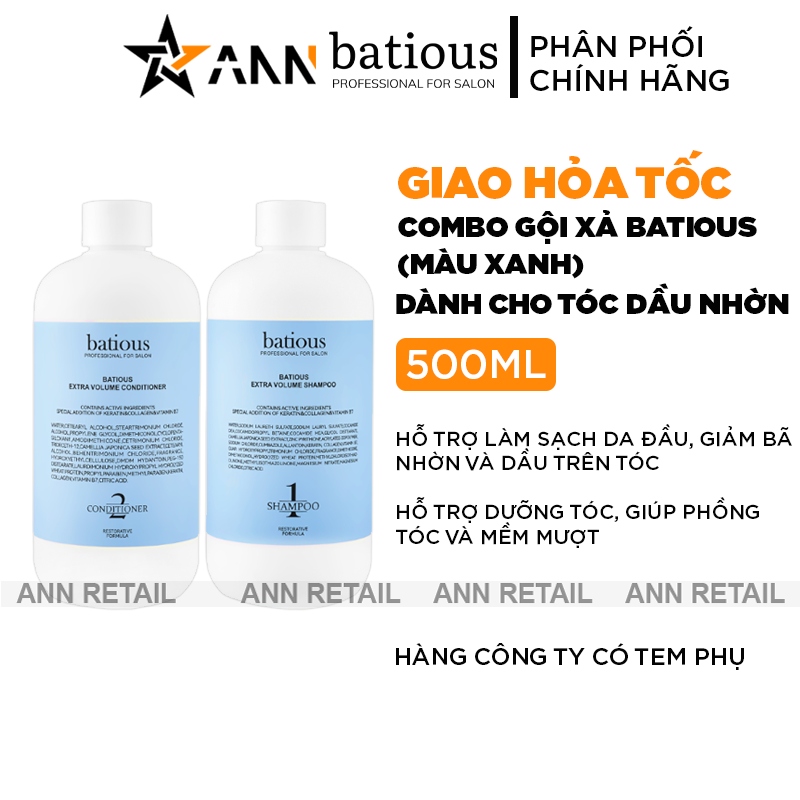 25577_khung-shopee-ann-retail-moi-0410-recovered_20241031161755-1.png Combo Gội Xả Batious Extra Volume Shampoo Màu Xanh - Dành Cho Tóc Dầu Nhờn 500ml - 5061014610727
