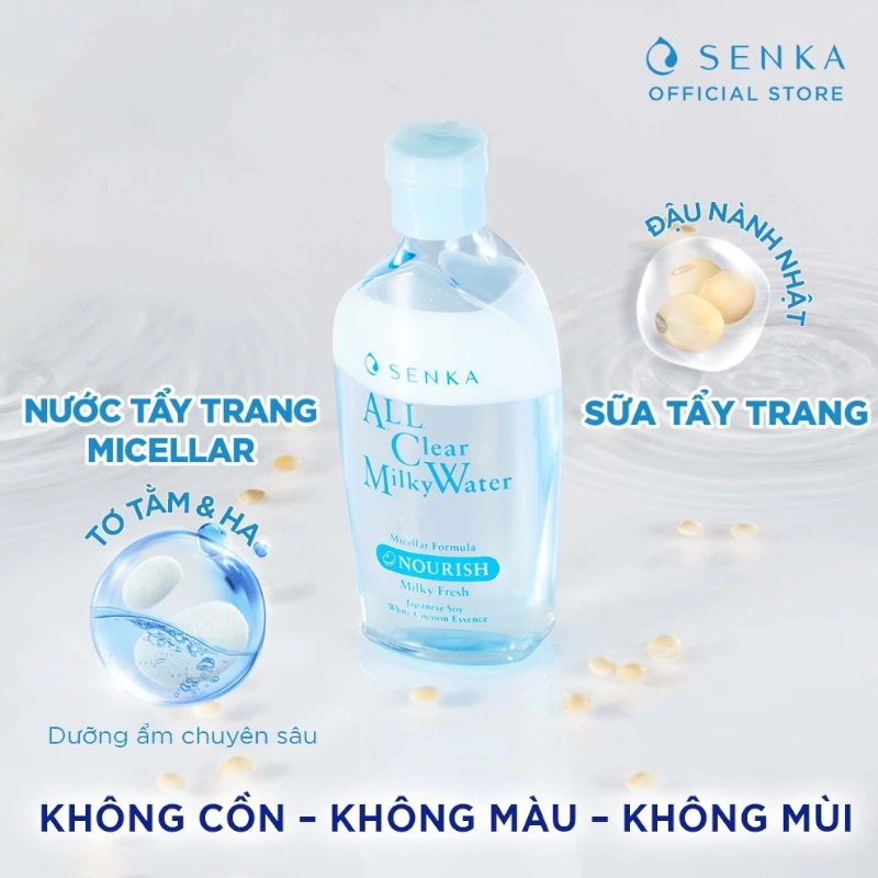 25617_utre_20241205182743-1.png Nước Tẩy Trang Hai Lớp Senka All Clear Milky Water Nourish Màu Xanh Dương 230ml - 4919978701208