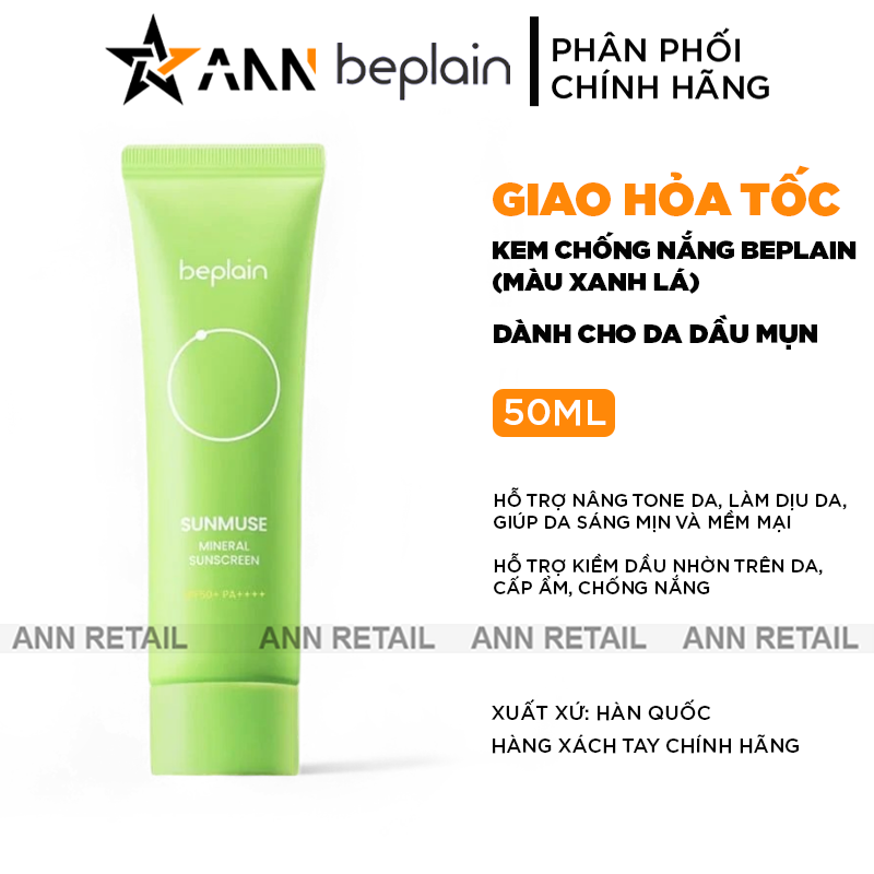 25621_khung-shopee-ann-retail-moi-0410-recovered_20241106122138-1.png Kem Chống Nắng Beplain Sunmuse Màu Xanh Lá - Dành Cho Da Dầu Mụn 50ml - 8809623942023