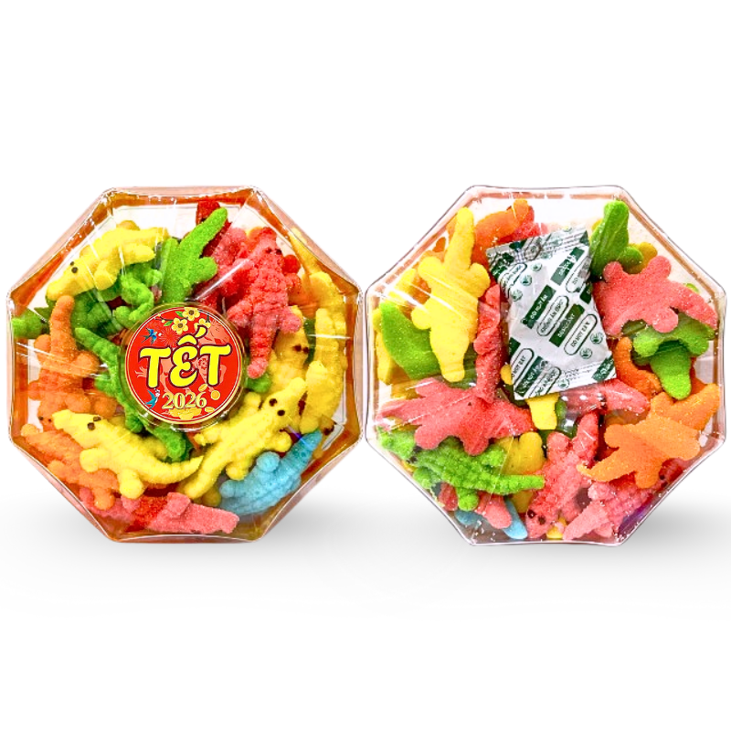 Giá sỉ hộp Kẹo Dẻo Cá Sấu Bát Giác 150G Hộp Quà Tết 2026