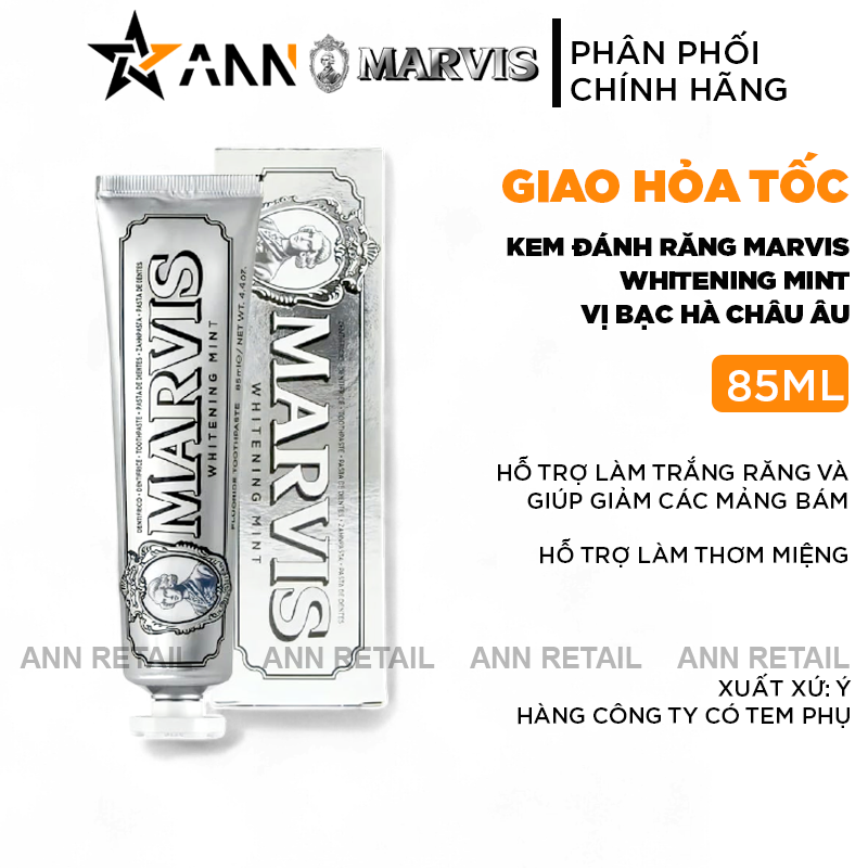 25638_1_20241106163510-1.png Kem Đánh Răng Marvis Whitening Mint Màu Bạc 85ml - 8004395111718