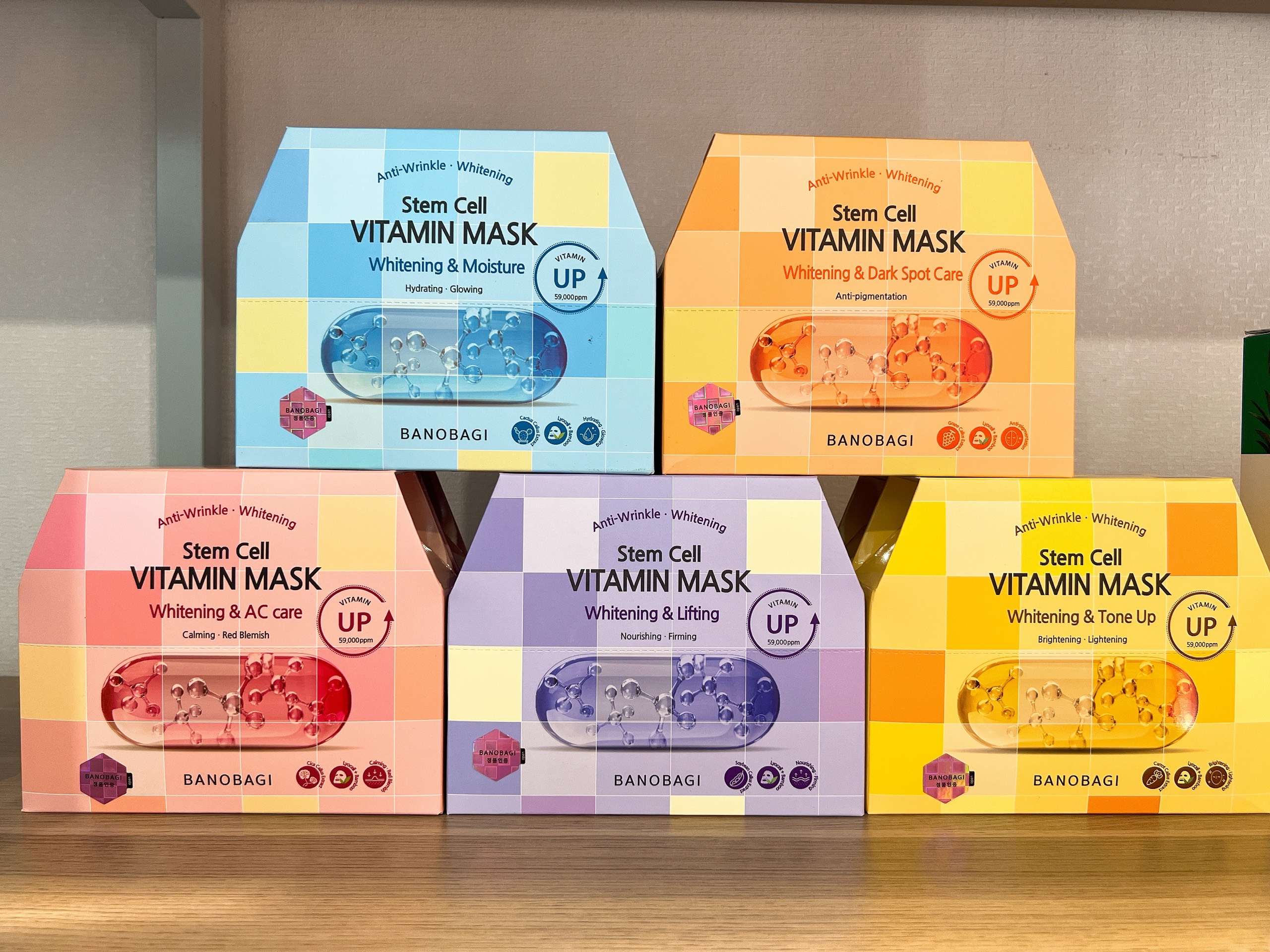 Kho sỉ mặt Nạ Banobagi Màu Xanh Biển Vitamin Mask Whitening & Moisture Hộp 10 Miếng