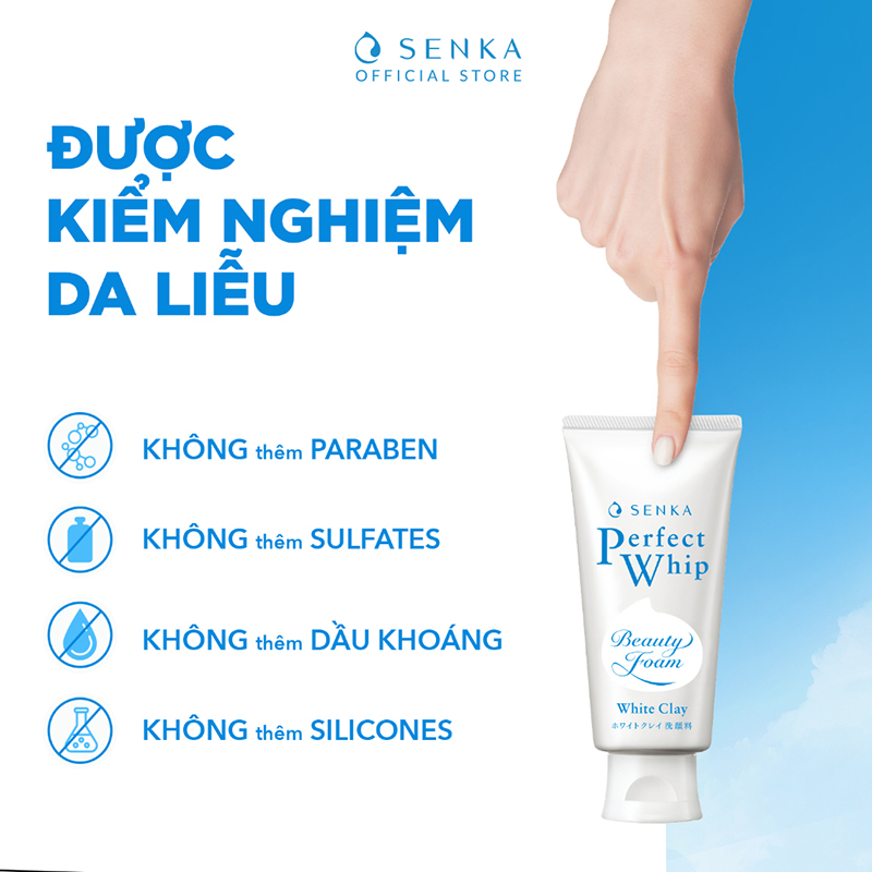 Sỉ sữa Rửa Mặt Senka Perfect Whip Đất Sét Màu Trắng 120g - Dành Cho Da Dầu Mụn