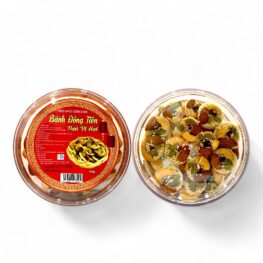 Hộp Bánh Đồng Tiền Ngũ Vị Hạt Hộp Tròn 450G Hộp Tết - BDTNVHHT450