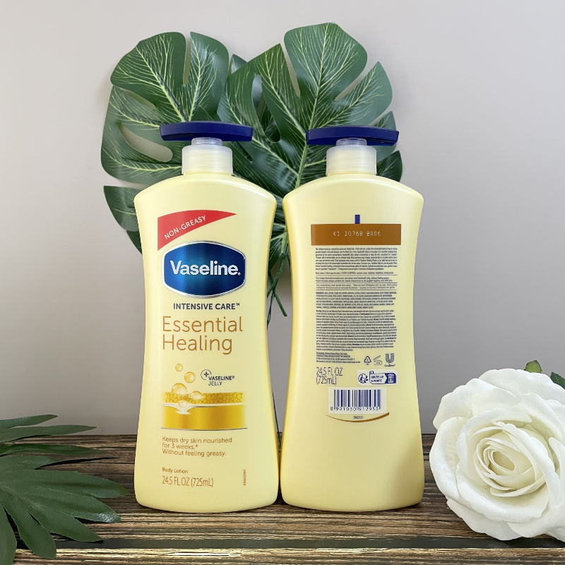 Sữa Dưỡng Thể Vaseline Intensive Care Essential Healing Màu Vàng 725ml - Hàng Xách Tay