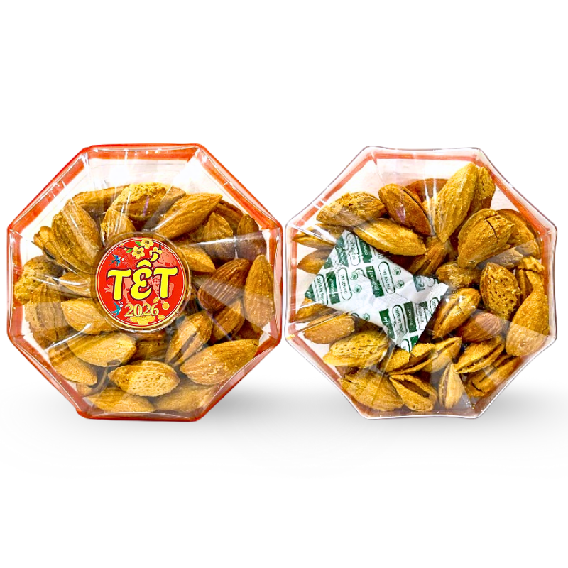 Hộp Hạnh Nhân Rang Bơ Bát Giác 180G Hộp Quà Tết 2026
