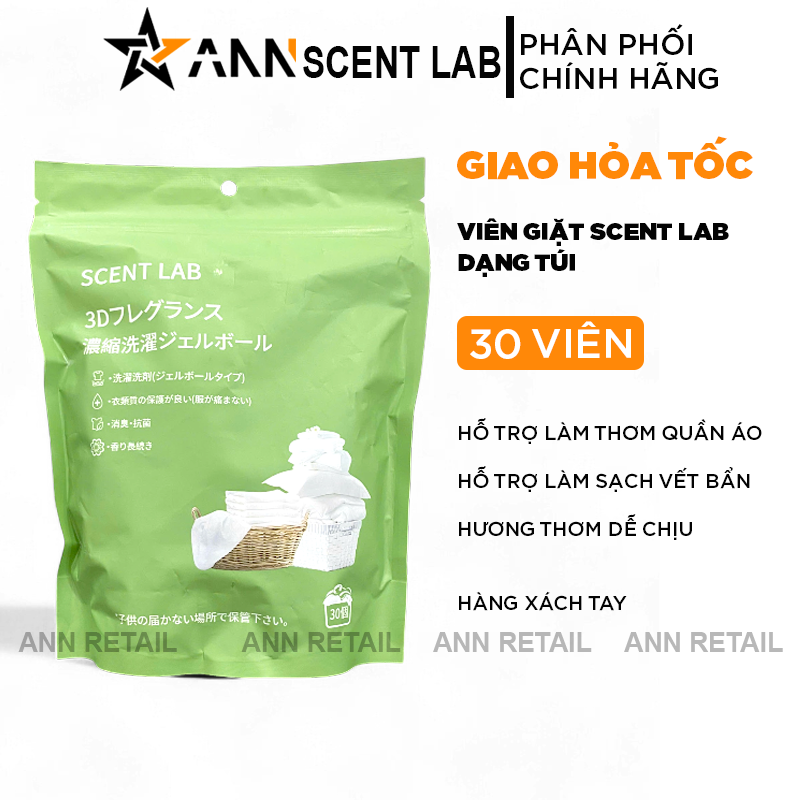 25790_258_20250320113109.png Viên Giặt Xả SCENT LAB 5in1 Nhật Bản Dạng Túi Cao Cấp 30 Viên - 6977239070309