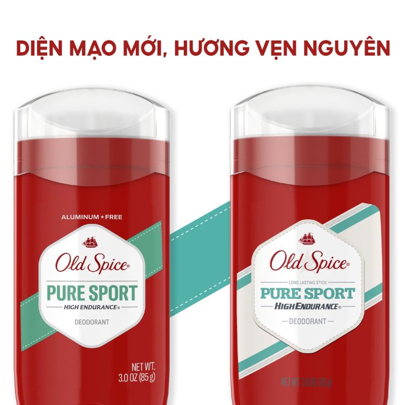 Sáp Khử Mùi Old Spice Hương Pure Sport Màu Đỏ 85g - Dành Cho Cả Nam&Nữ Lăn Nách