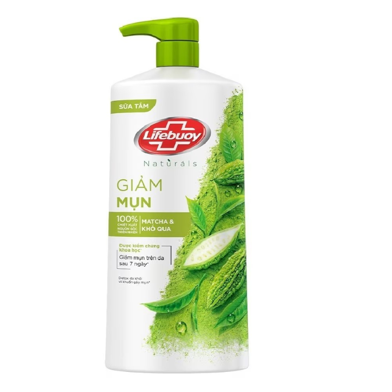 Sỉ sữa Tắm Giảm Mụn Lưng Lifebuoy Detox Chiết Xuất Matcha & Khổ Qua 800g