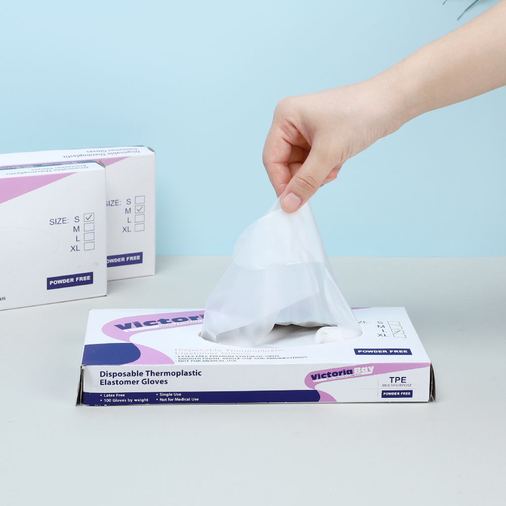 Combo 2 Hộp Găng Tay Cao Su Victoria Size M L Siêu Dai - Hộp 100 Cái Găng Tay Làm Bếp Rửa Chén Đa Năng Dùng 1 Lần