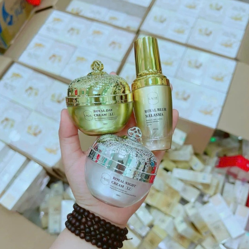 Sỉ combo Cao Nám Hoàng Gia Lachi (Serum + Kem Face Ban Ngày + Kem Face Ban Đêm) Giúp Mờ Nám Trắng Da