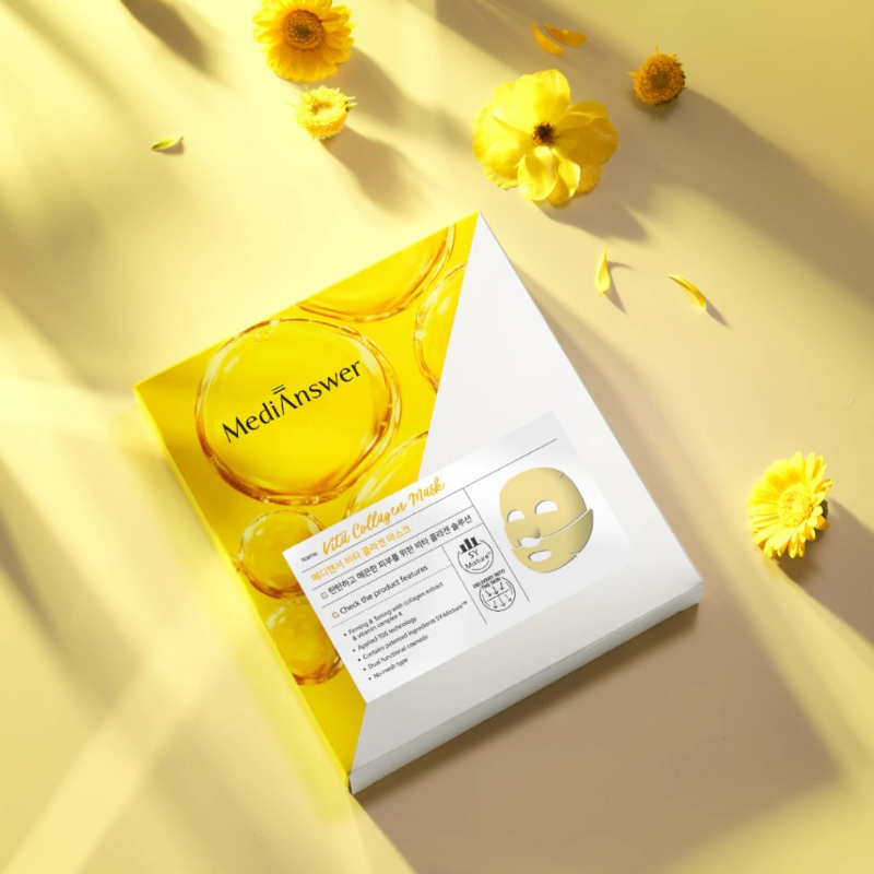 Mặt Nạ Trắng Da MediAnswer Vita Collagen Mask Hàn Quốc - Hộp 5 Miếng