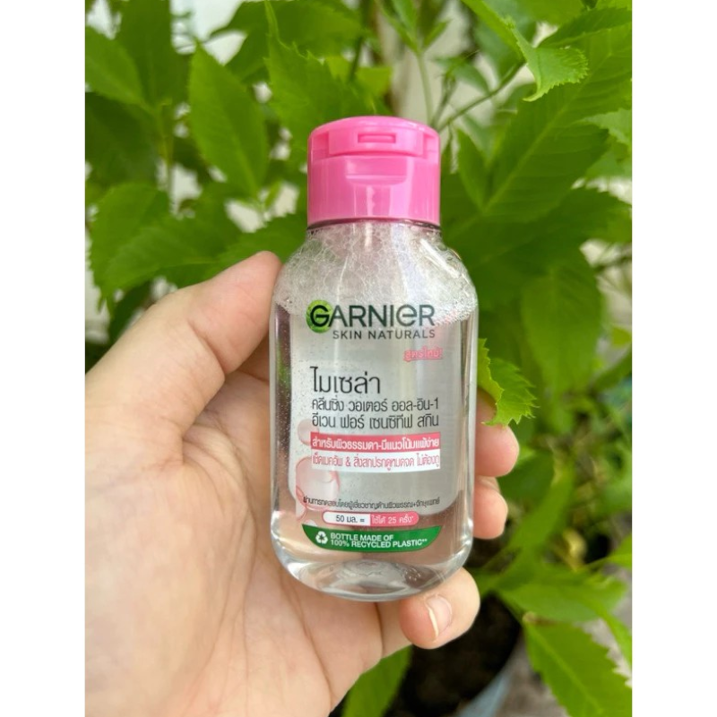 Nước Tẩy Trang Garnier Nắp Hồng Micellar Cleansing Water Cho Da Nhạy Cảm 50ml