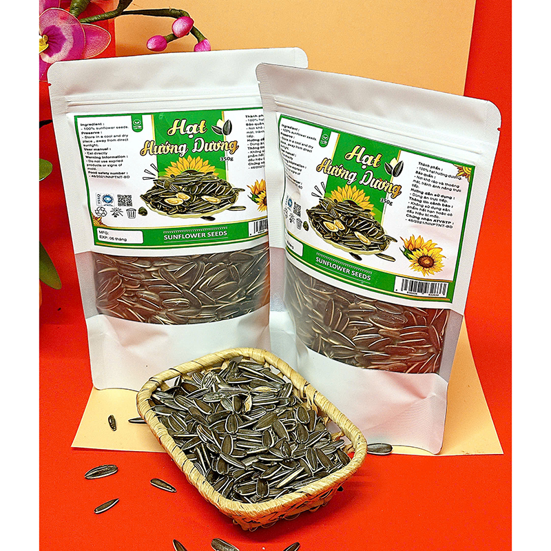 Sỉ hạt Hướng Dương Túi Zip Trắng Sữa 350g