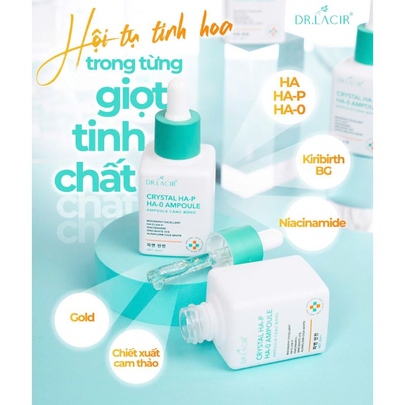 Serum Tinh Thể Vàng Dr.Lacir Crystal Serum 25ml - Giúp Da Căng Bóng